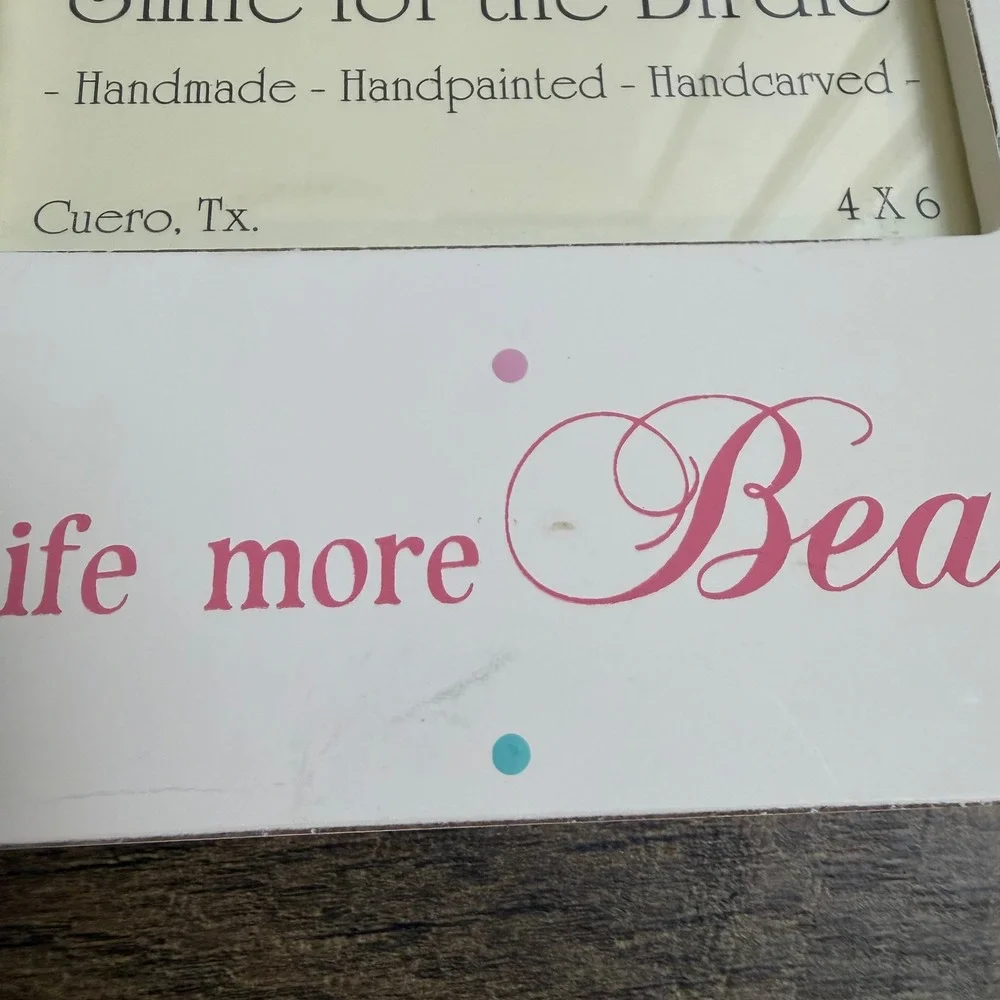 Handpainted wood 4x6‎ Picture Frame Smile for the Birdie Handmade